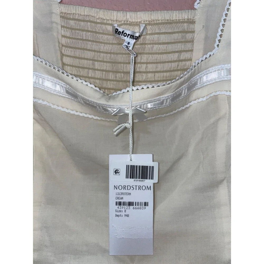 Reformation Amalie Tiered Sleeve Square Neck Top size 8 NWT - Picture 7 of 10